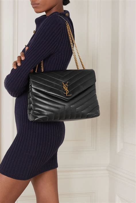 ysl logo quilted leather shoulder bag|YSL shoulder bag collection.